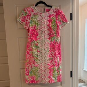 Lilly Pulitzer Pink and White Lace Dress